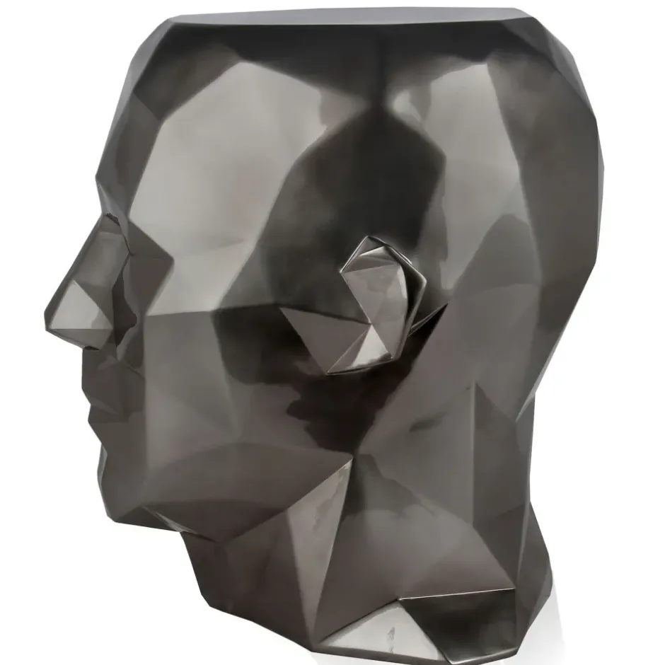 Statues & Sculptures Low Poly|Contemporary^Polygon Male Head 55cm Anthracite Side Table Sculpture