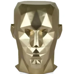Statues & Sculptures Low Poly|Contemporary^Polygon Male Head 55cm Gold Side Table Sculpture