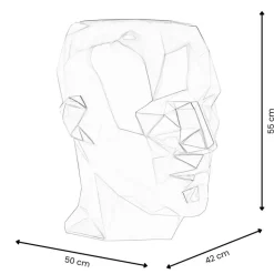 Statues & Sculptures Low Poly|Contemporary^Polygon Male Head 55cm White Side Table Sculpture