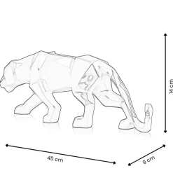 Statues & Sculptures Table Top|Low Poly^Polygon Panther 14cm Anthracite Resin Indoor Sculpture