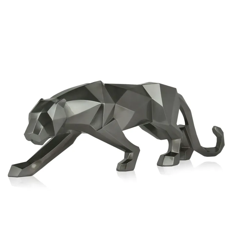 Statues & Sculptures Table Top|Floor Standing^Polygon Panther 31cm Anthracite Resin Indoor Sculpture