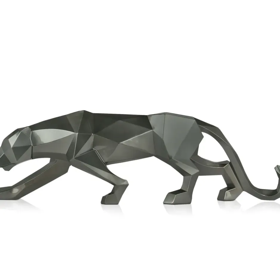 Statues & Sculptures Table Top|Floor Standing^Polygon Panther 31cm Anthracite Resin Indoor Sculpture