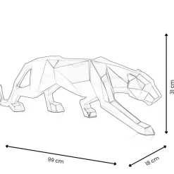 Statues & Sculptures Table Top|Floor Standing^Polygon Panther 31cm Anthracite Resin Indoor Sculpture