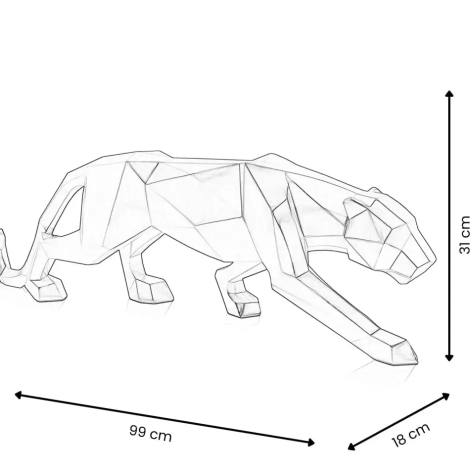 Statues & Sculptures Table Top|Floor Standing^Polygon Panther 31cm Anthracite Resin Indoor Sculpture