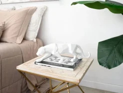 Statues & Sculptures Table Top|Low Poly^Polygon Panther 14cm White Resin Indoor Sculpture