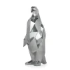 Statues & Sculptures Table Top|Low Poly^Polygon Penguin 50cm Silver Resin Indoor Sculpture