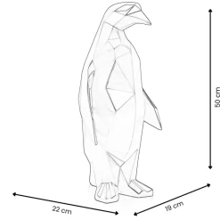 Statues & Sculptures Table Top|Low Poly^Polygon Penguin 50cm White Resin Indoor Sculpture