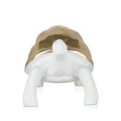 Statues & Sculptures Table Top|Low Poly^Polygon Turtle 21cm Gold Resin Indoor Sculpture