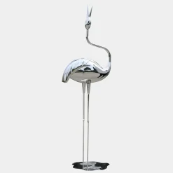 Statues & Sculptures Wildlife|Cranes^Pure Crane 153cm Silver Metal Garden Sculpture