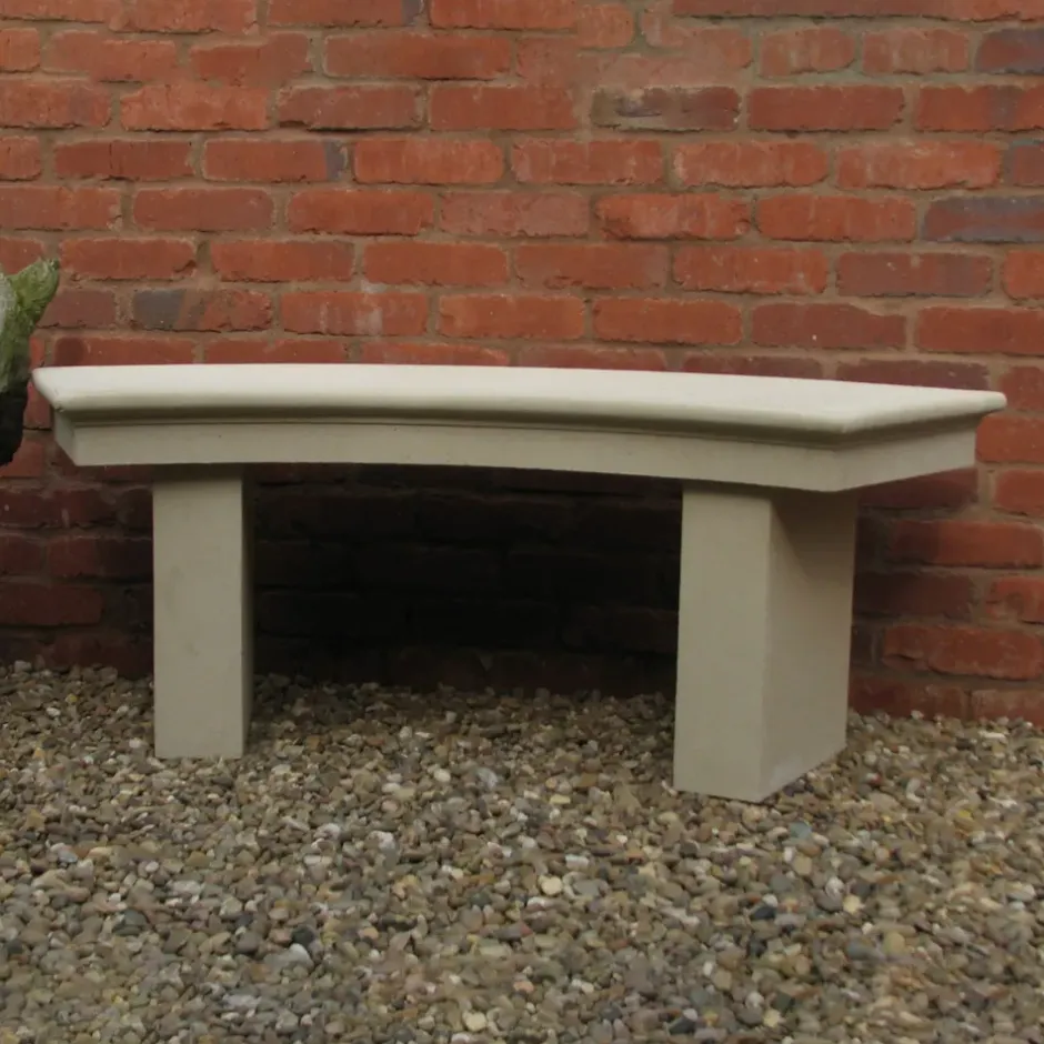 Statues & Sculptures Stone Benches^Pure Curved Modern Stone Garden Bench