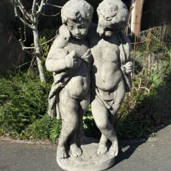 Statues & Sculptures Cherub|Roman^Putti Cherubs 108cm Stone Garden Statue