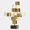 Statues & Sculptures Table Top|Floor Standing^Quantum Cubes 88cm Gold Metal Indoor Sculpture