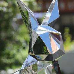 Statues & Sculptures Wildlife|Contemporary^Rabbit 57cm Geometric Metal Garden Sculpture