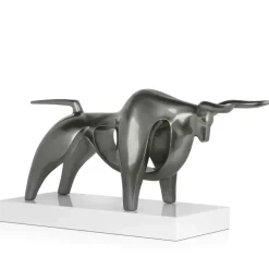 Statues & Sculptures Table Top|Animals^Raging Bull 35cm Anthracite Resin Indoor Sculpture