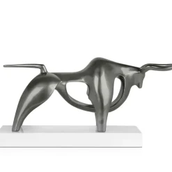 Statues & Sculptures Table Top|Animals^Raging Bull 35cm Anthracite Resin Indoor Sculpture