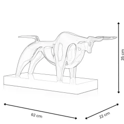 Statues & Sculptures Table Top|Animals^Raging Bull 35cm Red Resin Indoor Sculpture