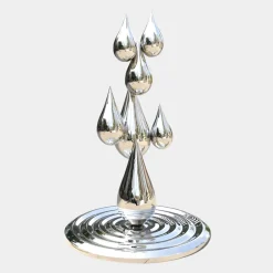 Statues & Sculptures Giant|Floor Standing^Raindrop Ripples 180cm Silver Metal Garden Sculpture