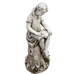 Statues & Sculptures Children^Reading Girl 89cm Stone Resin Garden Statue