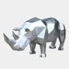 Statues & Sculptures Wildlife|Contemporary^Rhino 100cm Geometric Metal Garden Sculpture