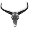 Statues & Sculptures Wall Art|Animals^Sacred Buffalo 63cm Silver Resin Wall Sculpture
