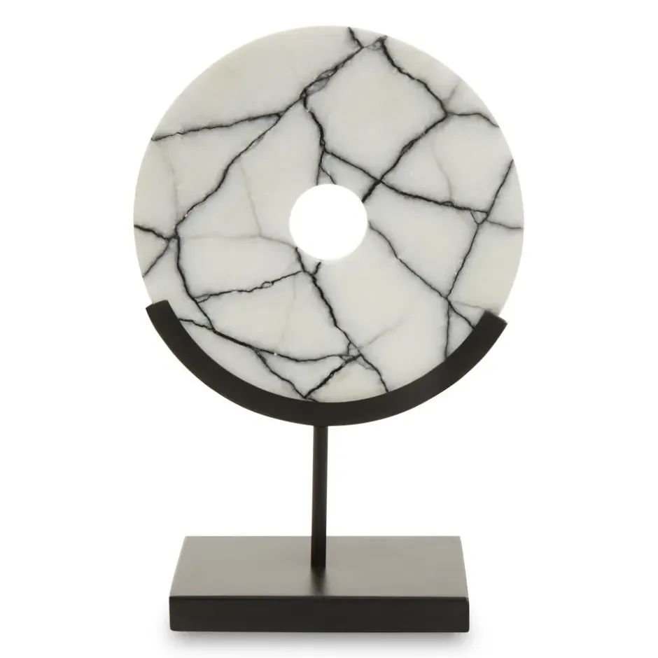 Statues & Sculptures Table Top|Abstract^Sacred Circle 34cm White Marble Indoor Sculpture