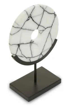 Statues & Sculptures Table Top|Abstract^Sacred Circle 34cm White Marble Indoor Sculpture