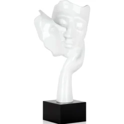 Statues & Sculptures Figurative|Table Top^Secret Kiss 50cm White Resin Indoor Sculpture