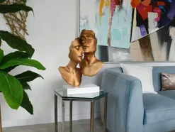 Statues & Sculptures Figurative|Table Top^Secret Lovers 57cm Bronze Resin Indoor Sculpture