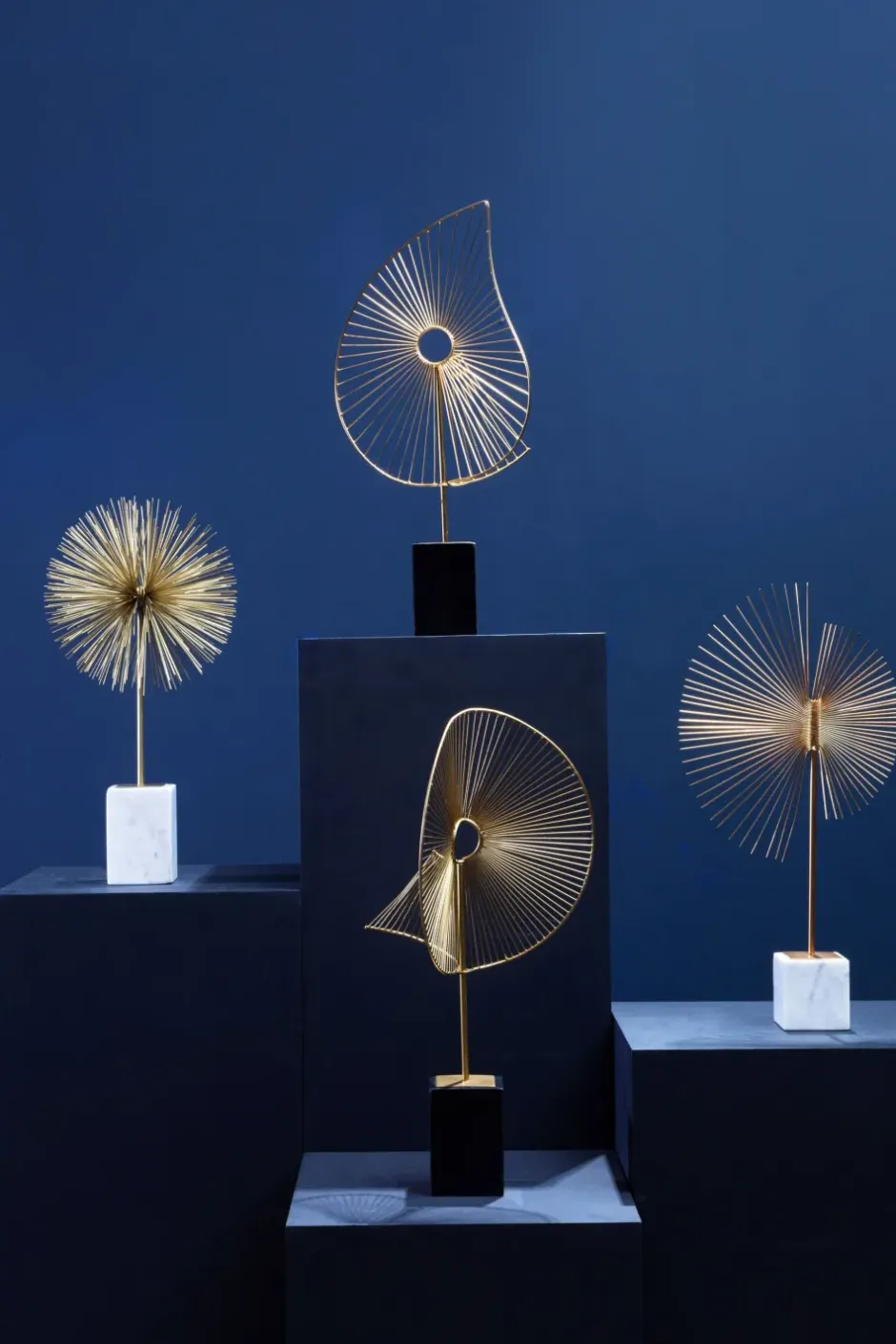 Statues & Sculptures Table Top|Abstract^Solar Flare 66cm Gold Metal Indoor Sculpture