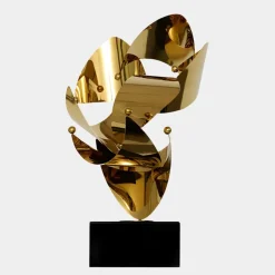 Statues & Sculptures Table Top|Abstract^Spacial Drift 57cm Gold Metal Indoor Sculpture