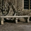 Statues & Sculptures Stone Benches^Straight Plain Double Stone Garden Bench