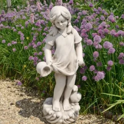 Statues & Sculptures Children^Summer Love Boy & Girl Stone Resin Garden Statues