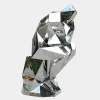 Statues & Sculptures Floor Standing|Low Poly^The Thinker 130cm Silver Geometric Metal Garden Sculpture