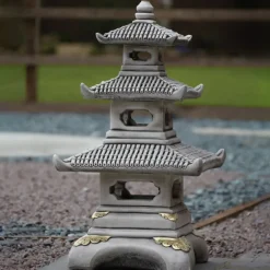 Statues & Sculptures Pagodas^Three Tier Japanese Pagoda Stone Garden Ornament