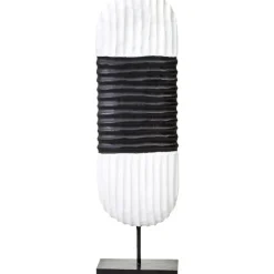 Statues & Sculptures Table Top|Abstract^Tic-Tac 60cm Black & White Wood Indoor Sculpture