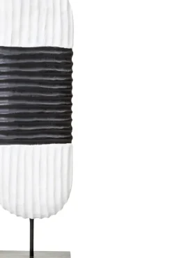 Statues & Sculptures Table Top|Abstract^Tic-Tac 60cm Black & White Wood Indoor Sculpture