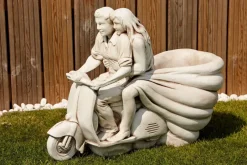 Statues & Sculptures Large^Vespa Lambretta Scooter Stone Garden Planter Ornament
