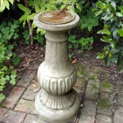 Statues & Sculptures Garden Sundials^Victorian Aged Brass Stone Garden Sundial