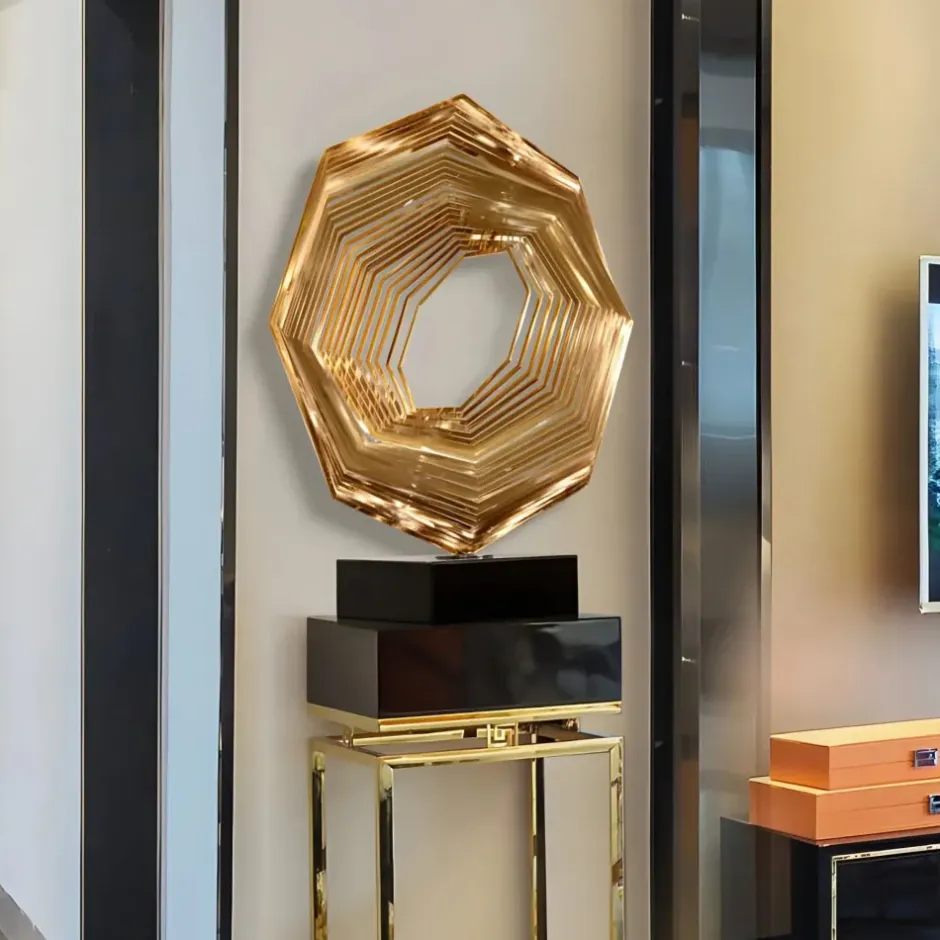 Statues & Sculptures Table Top|Abstract^Xenon Grid 70cm Copper Metal Indoor Sculpture