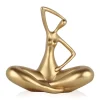 Statues & Sculptures Figurative|Table Top^Yoga Grace 25cm Gold Resin Indoor Sculpture
