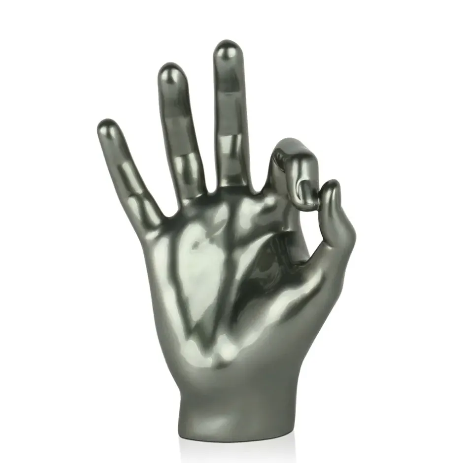 Statues & Sculptures Table Top|Contemporary^Zen Hand 27cm Anthracite Resin Indoor Sculpture