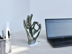 Statues & Sculptures Table Top|Contemporary^Zen Hand 27cm Anthracite Resin Indoor Sculpture